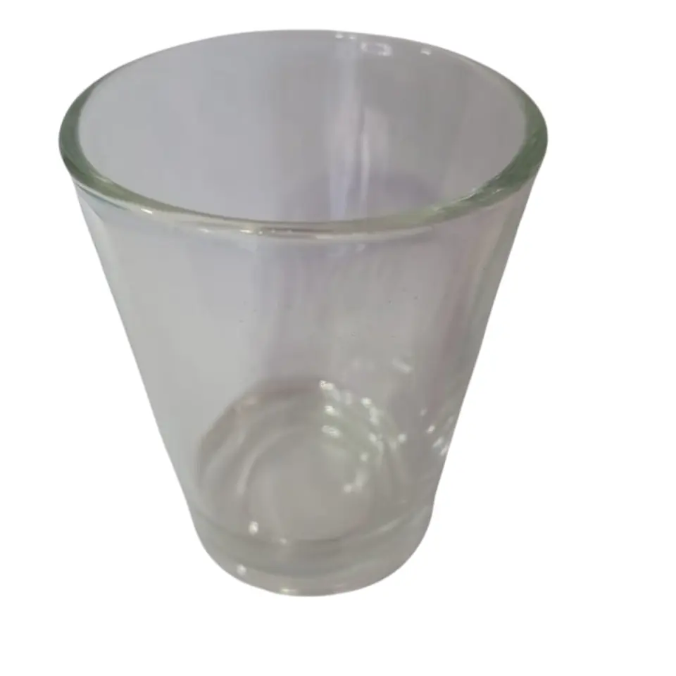 Vaso pequeño de cristal resistente para velas.6 unidades. 1