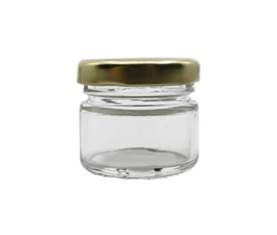 Frasco de cristal /  tapa blanca Capacidad 28ml 1