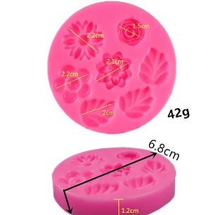Molde de flores y hojas pequeñas