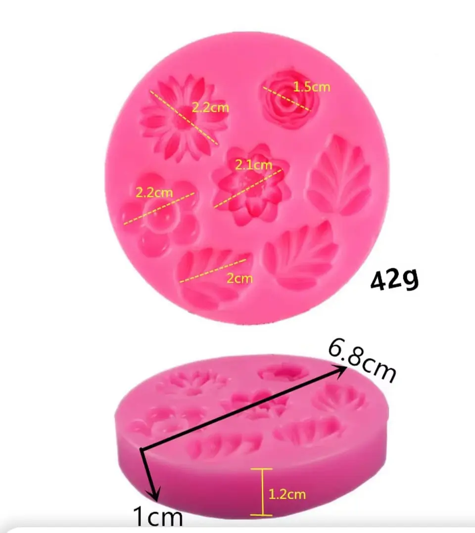 Molde de flores y hojas pequeñas 1