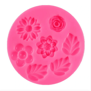 Molde de flores y hojas pequeñas