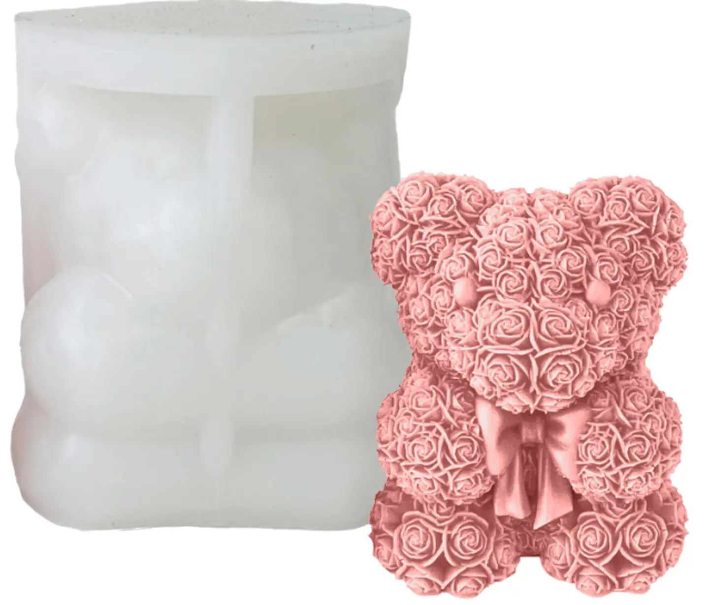 Molde Oso con  rosas  1