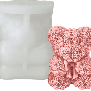 Molde Oso con  rosas 