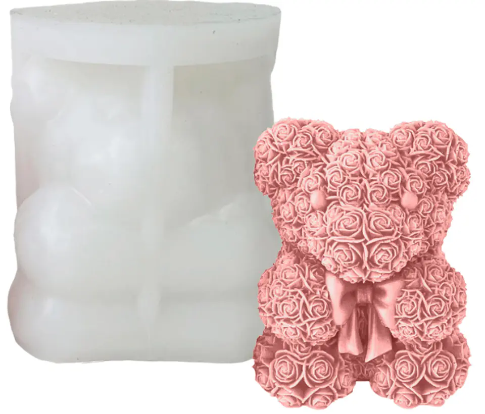Molde Oso con  rosas  1