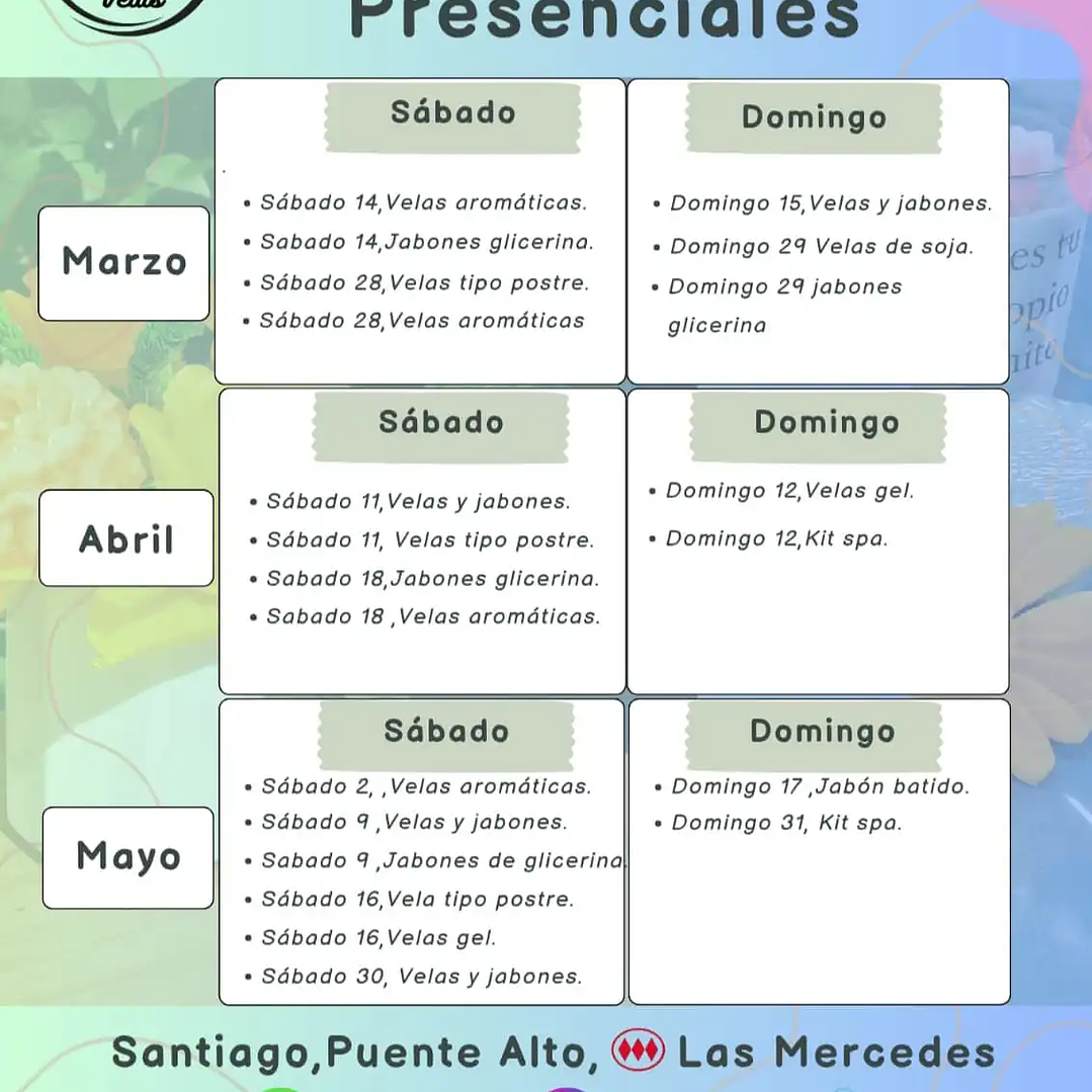 Reserva para Taller de velas o jabones 1