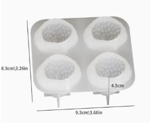 Molde de 4 frutillas de silicona