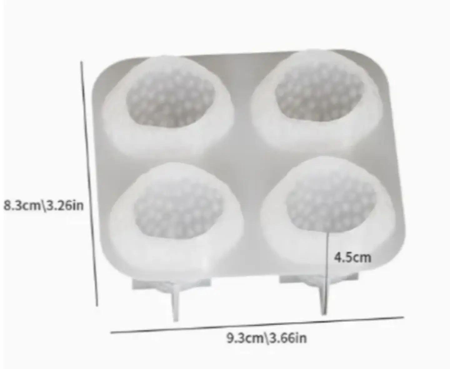 Molde de 4 frutillas de silicona 2
