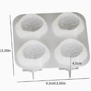 Molde de 4 frutillas de silicona