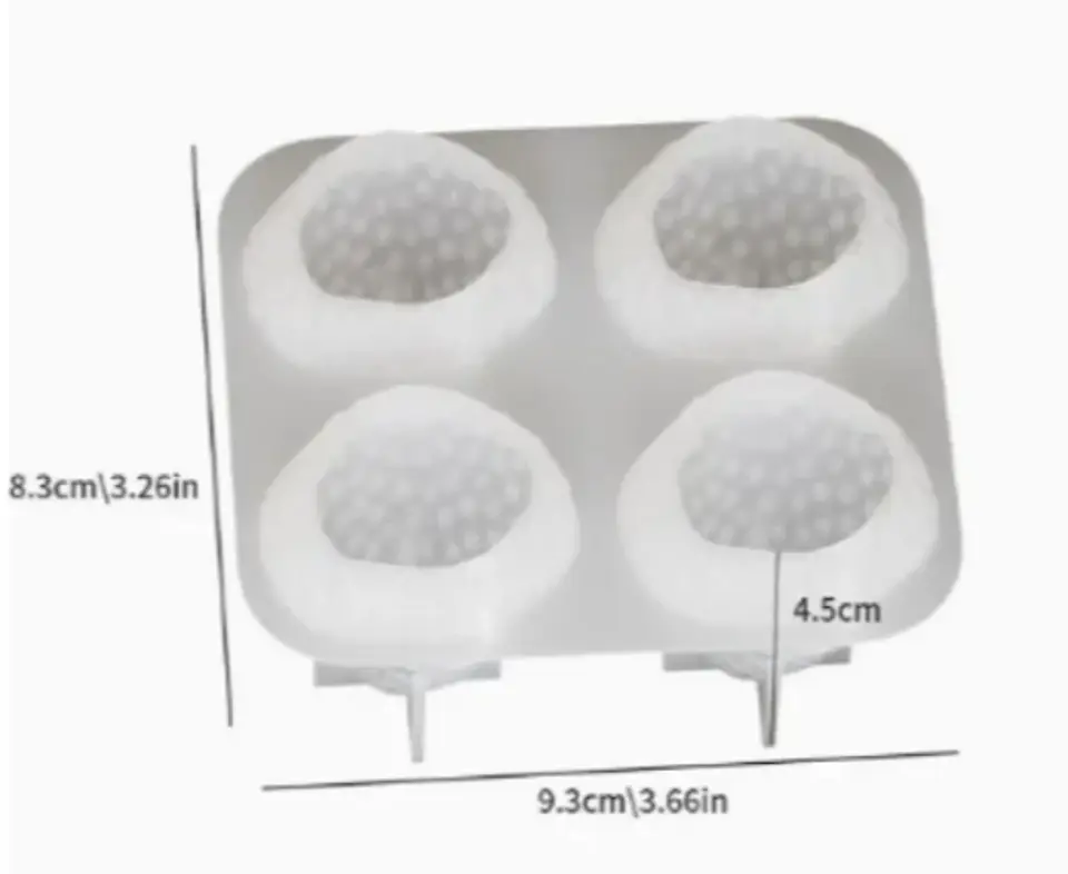 Molde de 4 frutillas de silicona 2