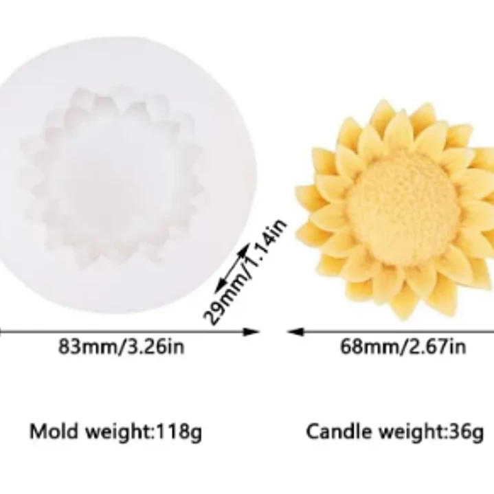 Molde Girasol para  Velas o jabones 3