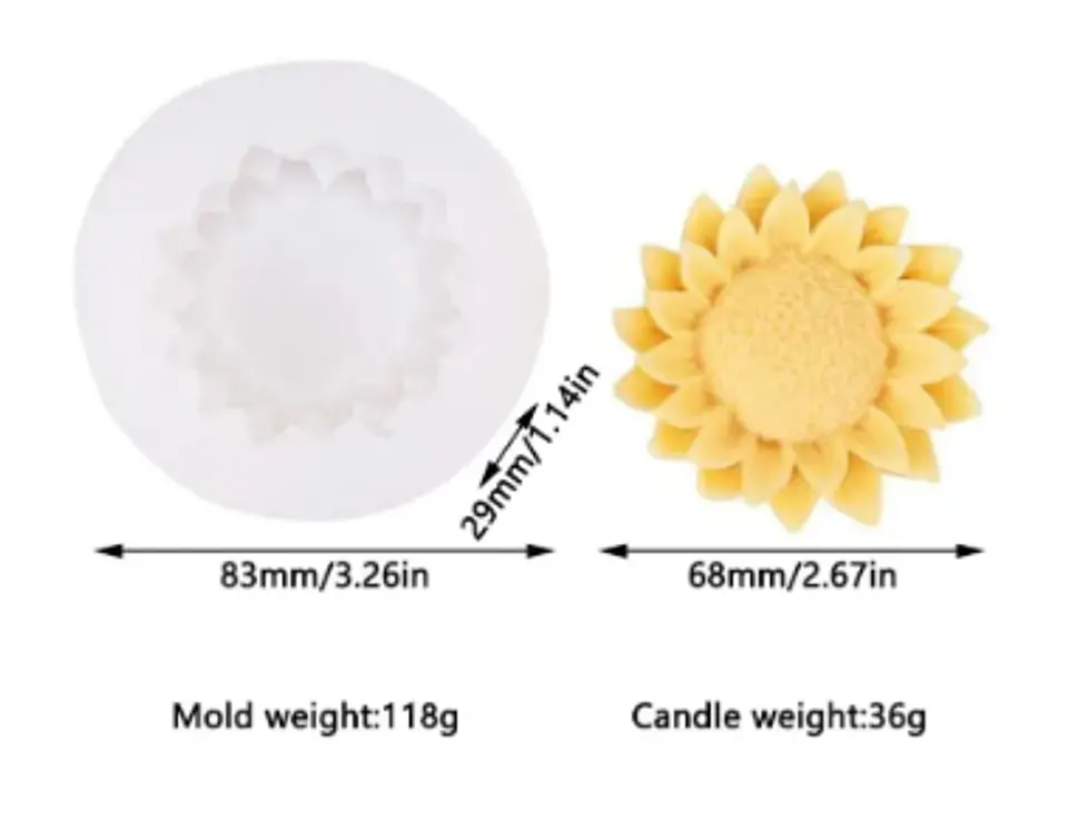 Molde Girasol para  Velas o jabones 3