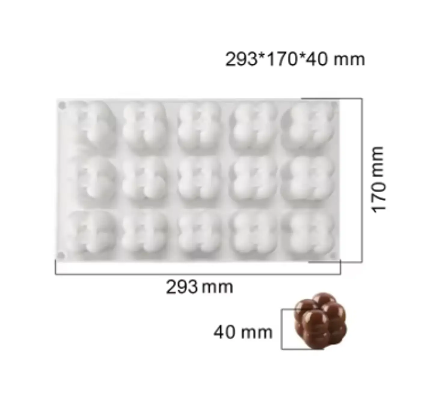 Molde minicubo 2x2 3D,15 unidades. 1
