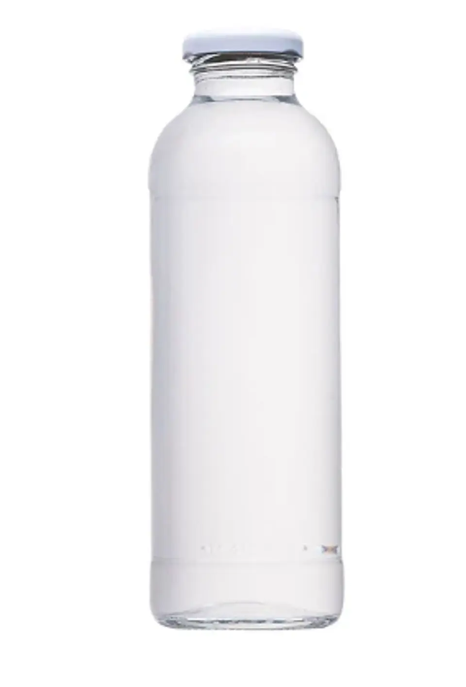 Botella de jugo de vidrio 475 ml con tapa blanca metalica 1