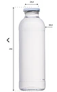 Botella de jugo de vidrio 475 ml con tapa blanca metalica - Miniatura 2