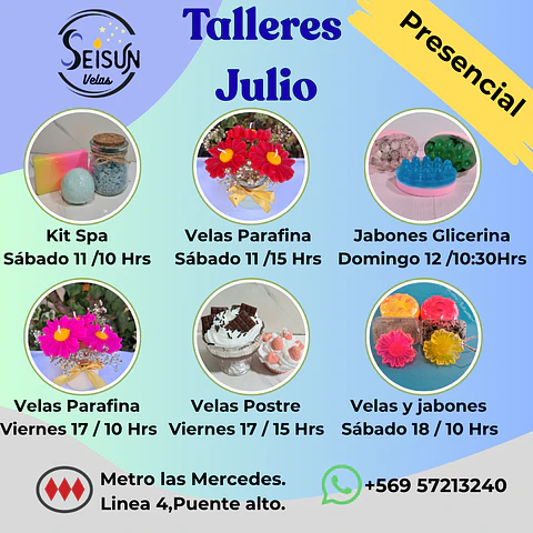 Reserva de cupo para  Taller de velas o jabones