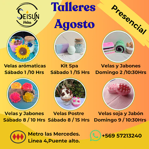 Reserva de cupo para  Taller de velas o jabones