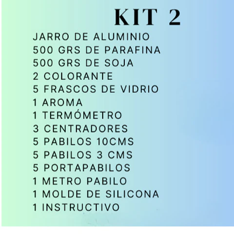 Kit 2 para velas aromáticas de parafina y cera de soja.