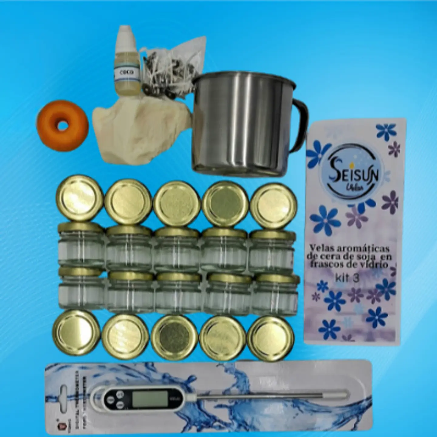 Kit 2 para velas aromáticas de parafina y cera de soja. 2