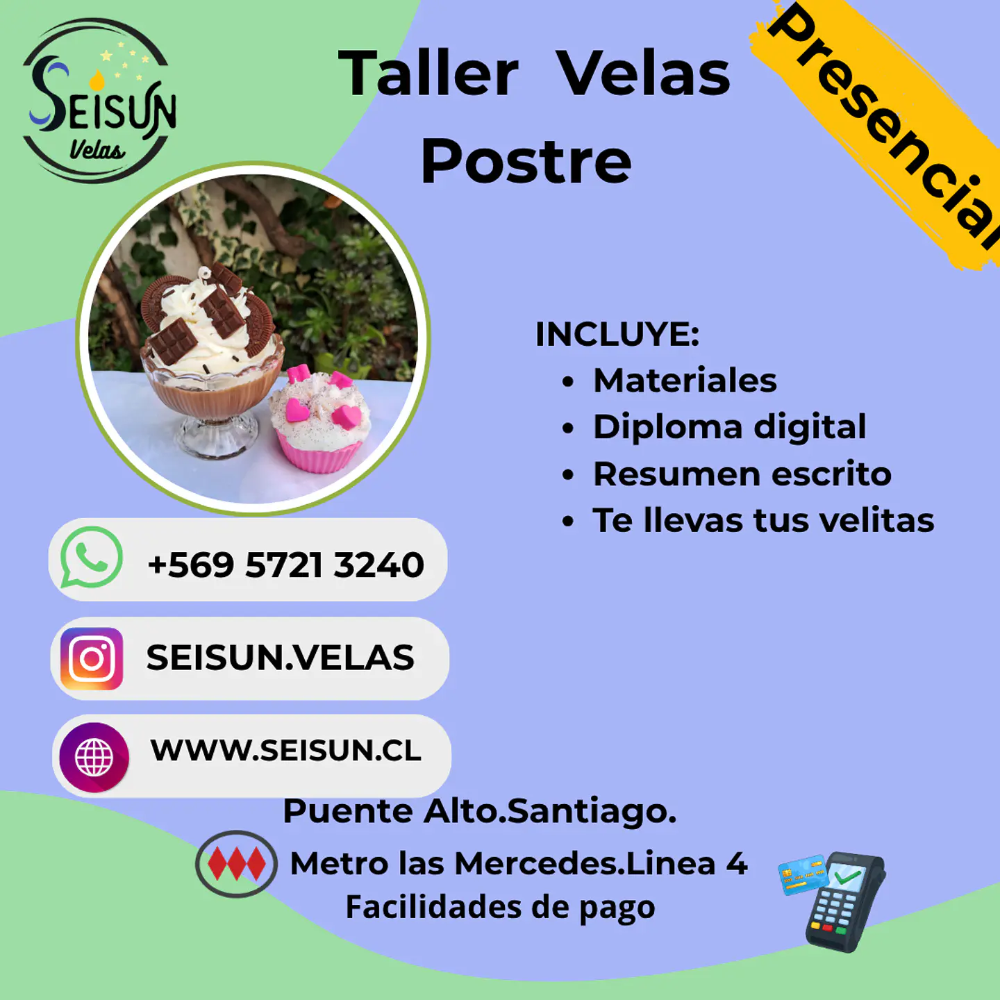 Taller de Velas tipo postre con cera de soja  1