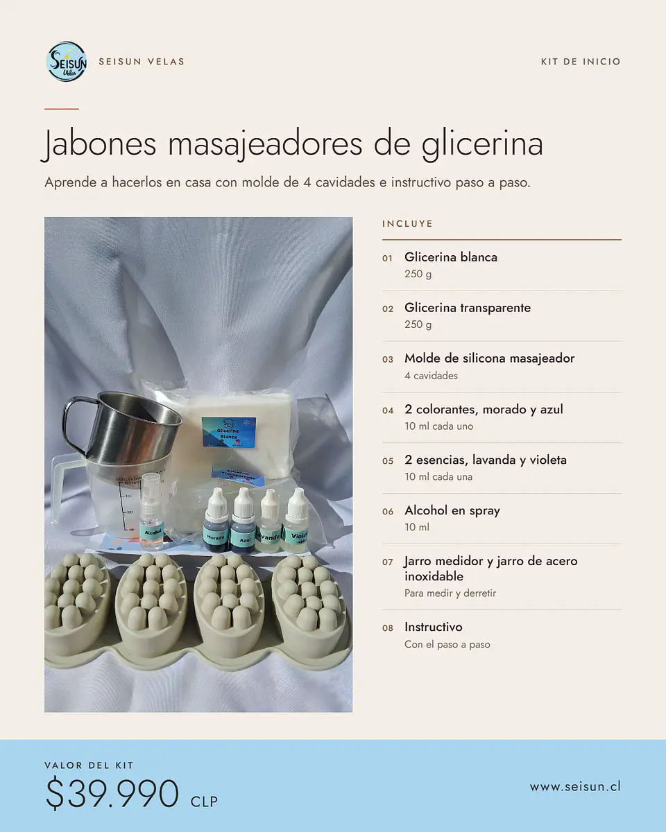 Kit jabones masajeadores de Glicerina  1
