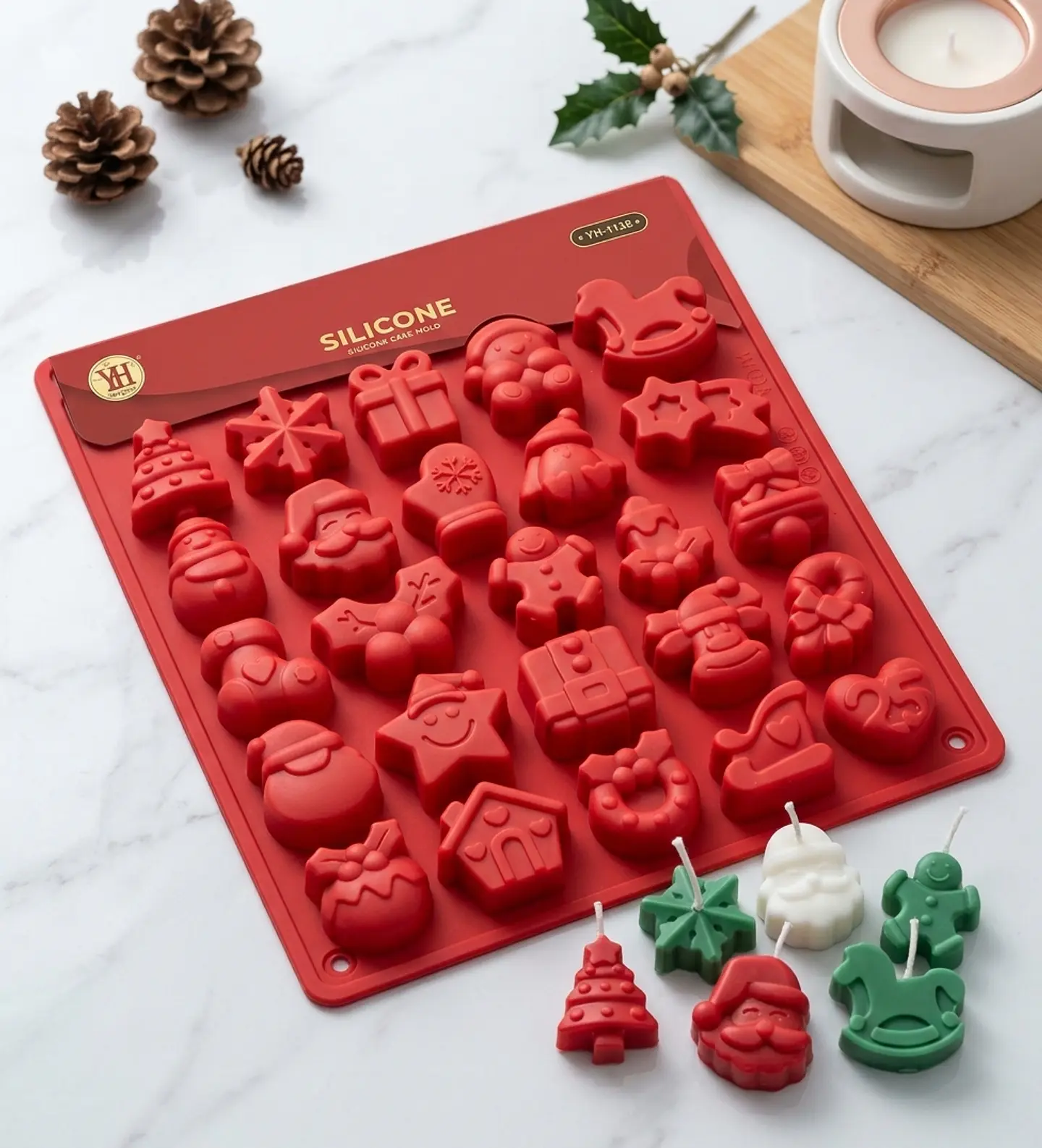 Molde silicona decoraciones navidad  1