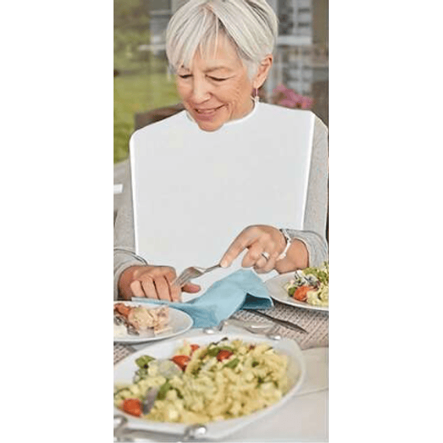 Babero Adulto Mayor Reutilizable Talla Unica Blanco