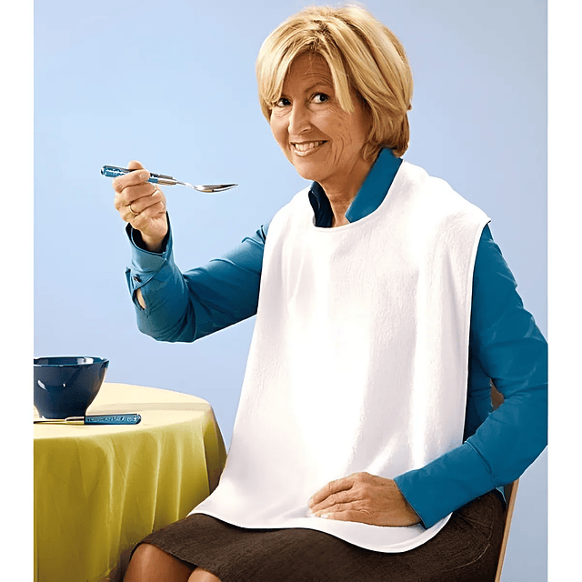 Babero Adulto Mayor Reutilizable Talla Unica Blanco