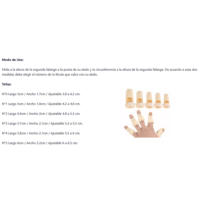 Ferula Inmovilizador De Dedos Mallet