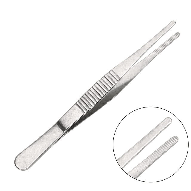 Pinza anatómica de acero inoxidable quirúrgico – 12 cm