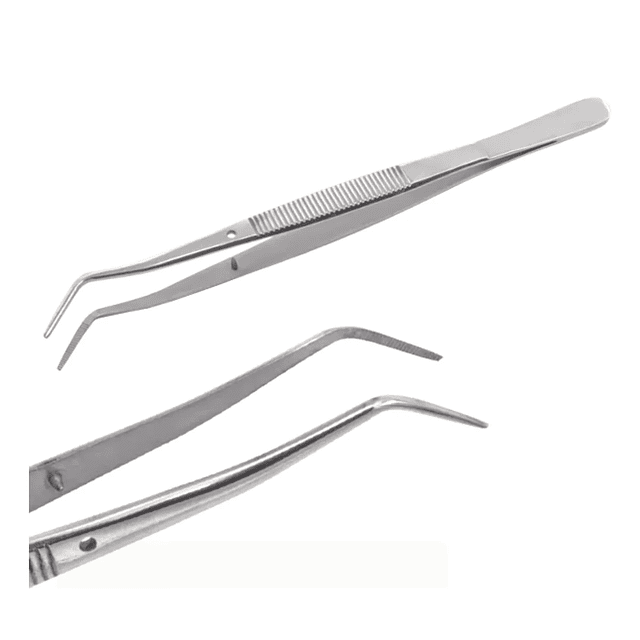 Pinza Merriam biangulada algodonera de acero inoxidable quirúrgico – 16 cm