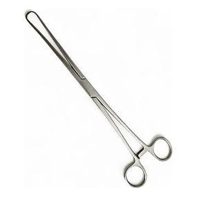 Pinza Pozzi Uterina recta de acero inoxidable quirúrgico – 25 cm