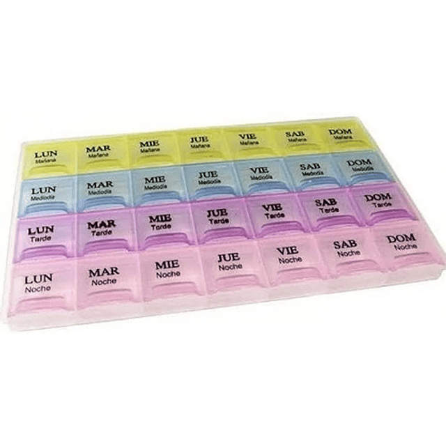 Pastillero semanal 4 tomas – mañana, mediodía, tarde y noche