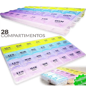 Pastillero semanal 4 tomas – mañana, mediodía, tarde y noche