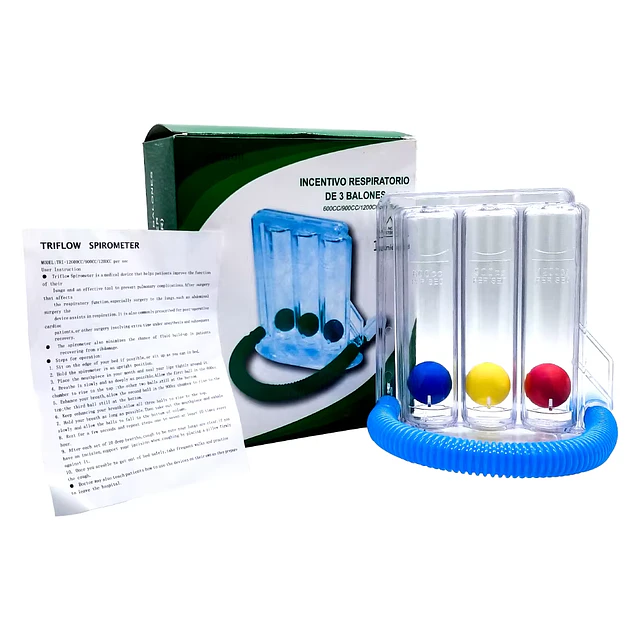 Triflo Ejercitador Pulmonar Respiratorio Espirometro Adulto