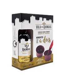 Miniatura Licor de Ginja de Óbidos Vila das Rainhas c/2 Copos de Chocolate