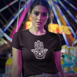 Camiseta Mano Hamsa Negra