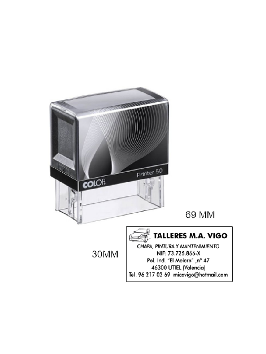 Sello Colop Printer 50 | Personalizado |  30 x 69 mm 1