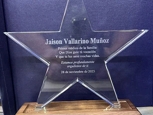 Galvano Modelo Estrella en Base de Madera