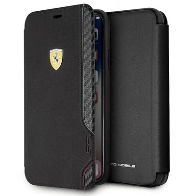 Capa Flip Oficial Ferrari iPhone XS Max Preto