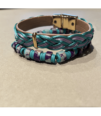 Dupla de Pulseiras Roxo e verde