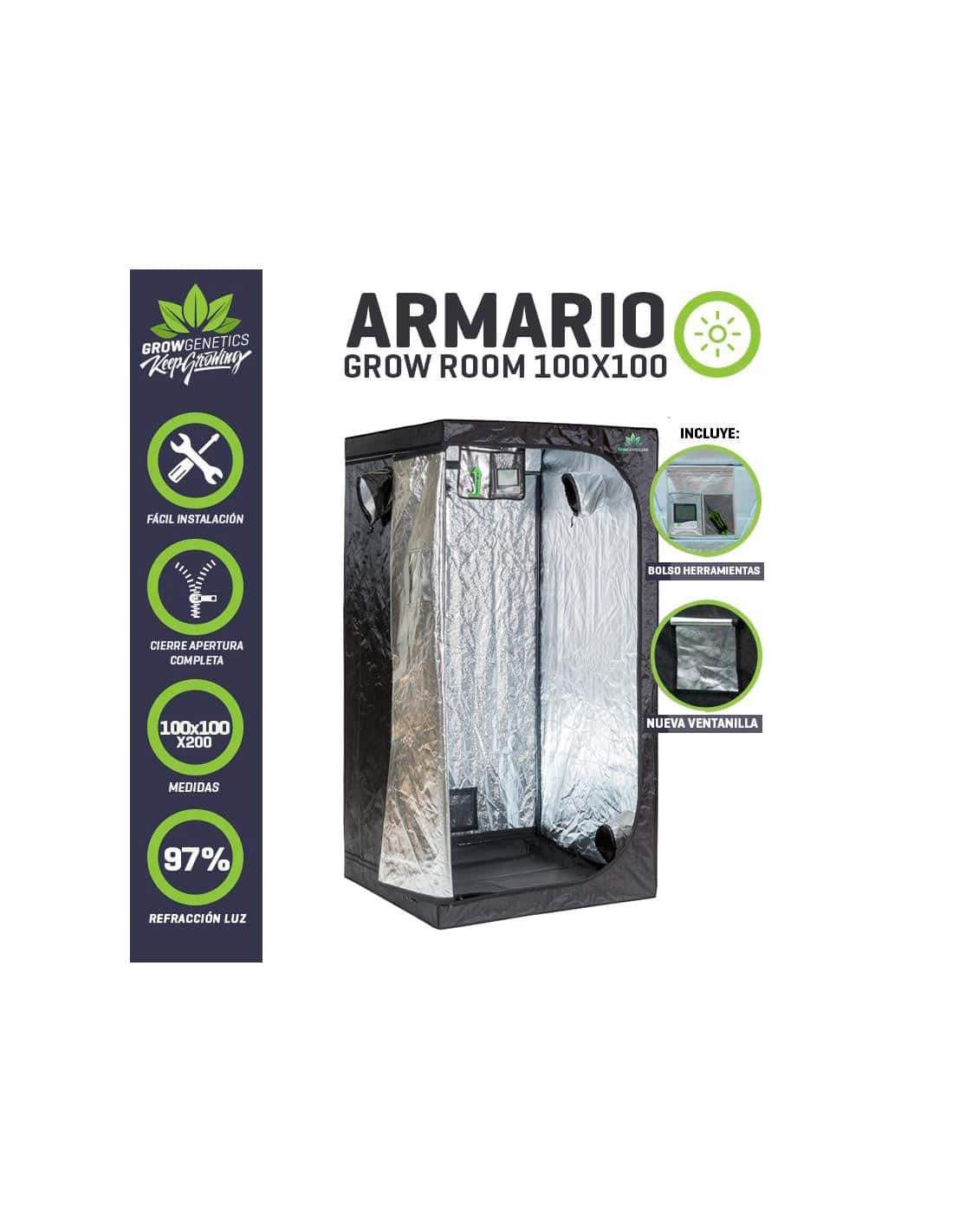ARMARIO GROW ROOM 100X100X200 GROW GENETICS 1