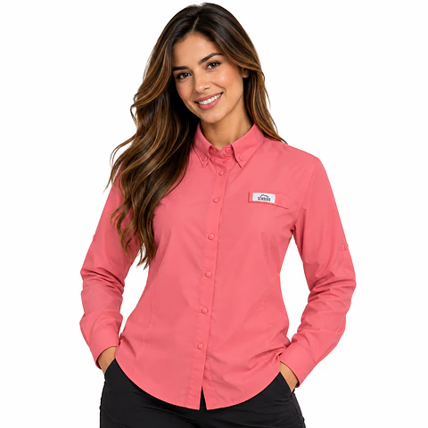 Camisa de Trekking Salmón