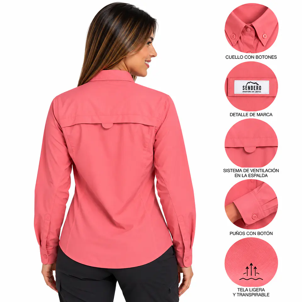 Camisa de Trekking Salmón 2