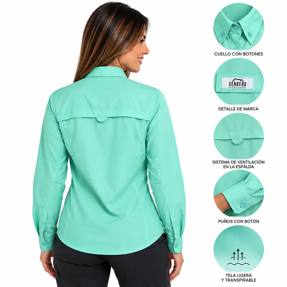 Camisa de Trekking Turquesa 2