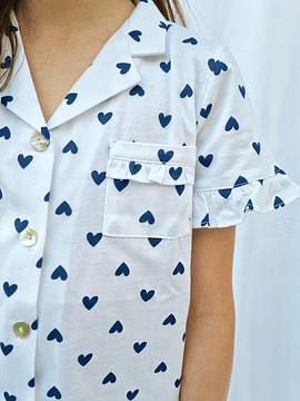 Pijama niña Valentina / corazón azul