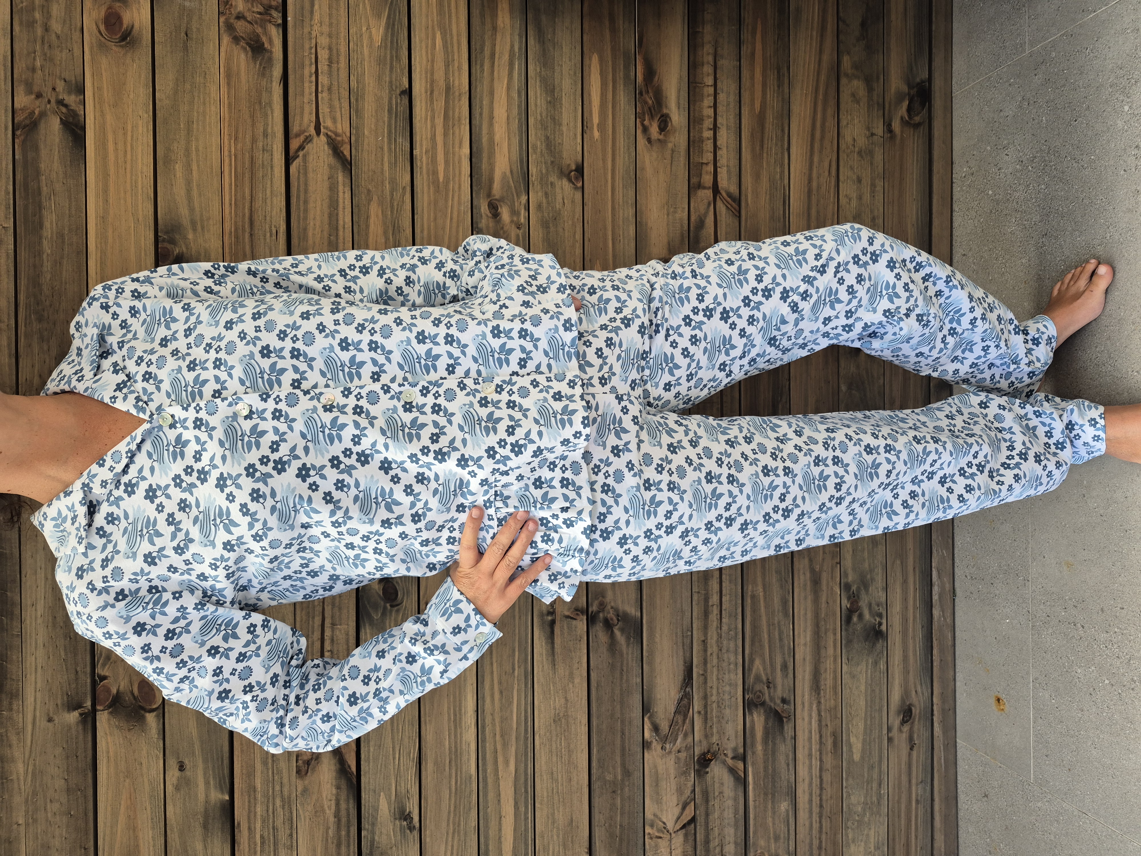 Pijama mujer Magdalena / Pájaro celeste