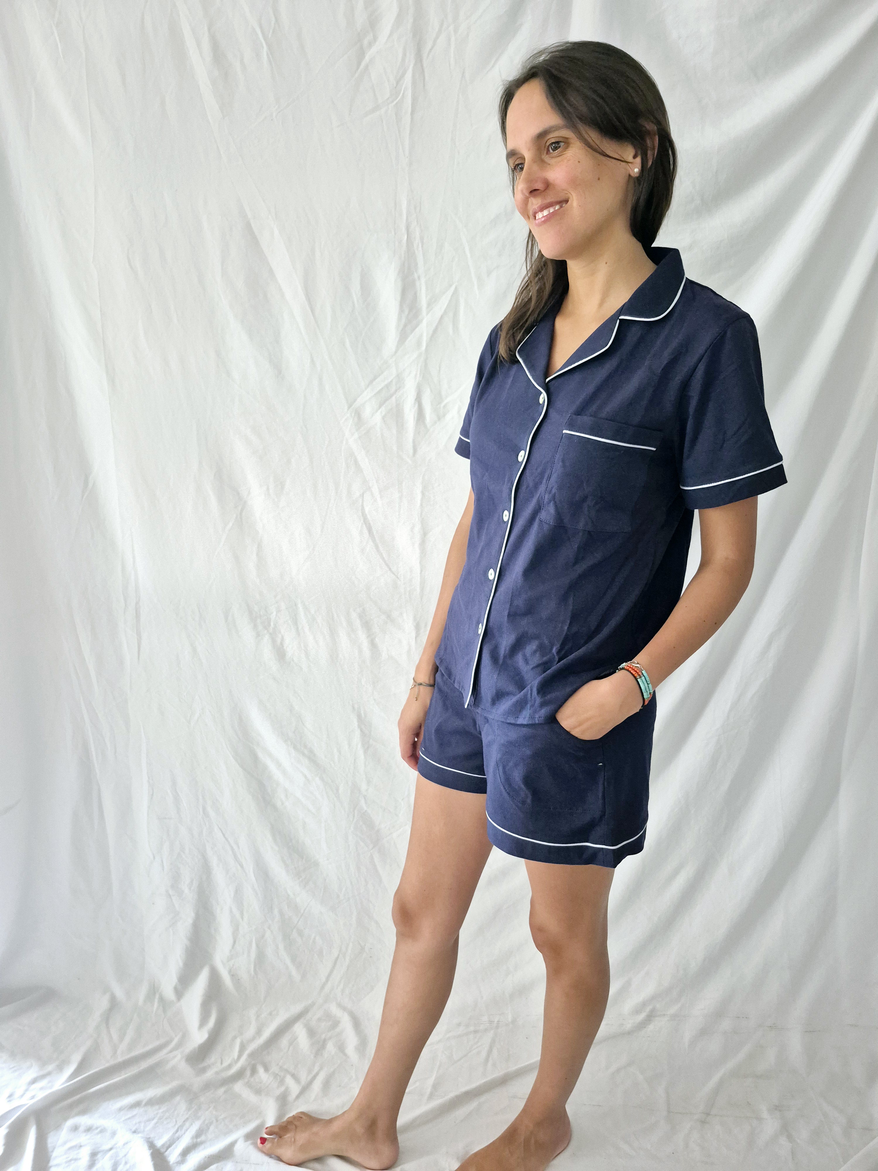 Pijama Isabel short /azul