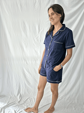 Pijama Isabel short /azul
