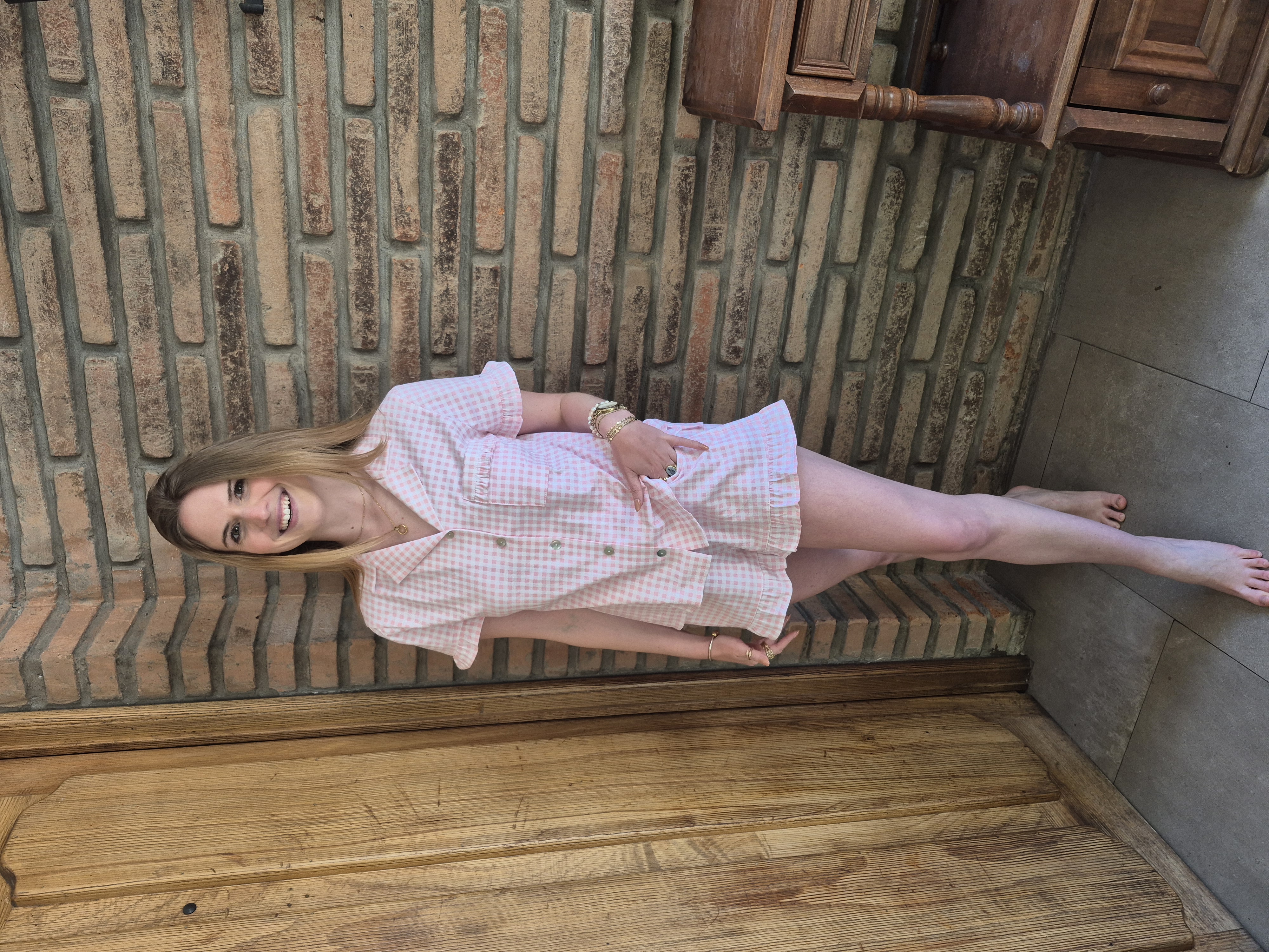 Pijama Valentina / Vichy Rosado 