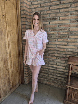 Pijama Valentina / Vichy Rosado 